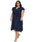 Фото #3 товара Plus Size Surplice-Neck Flutter-Sleeve Faux-Wrap Dress