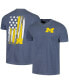 Фото #1 товара Men's Navy Michigan Wolverines Baseball Flag Comfort Colors T-shirt