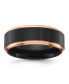 Stainless Steel Brushed Black and Rose IP-plated Band Ring