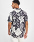 Men's Island Botanical-Print Button-Down Linen Shirt