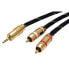 ROLINE GOLD Audio Connection Cable 3.5mm Stereo - 2 x Cinch (RCA) - Male - Male 2.5m - 3.5mm - Male - 2 x RCA - Male - 2.5 m - Black - Gold