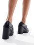 New Look chunky heeled loafer in black