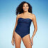 Фото #2 товара Women's Twist-Front Bandeau Classic One Piece Swimsuit - Kona Sol Navy Blue XS
