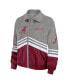 Women's Gray Distressed Alabama Crimson Tide Vintage-Like Throwback Windbreaker Full-Zip Jacket