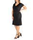 Фото #4 товара Plus Size Short Sleeve V-neck Faux Wrap Dress