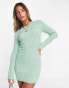 Фото #2 товара Pretty Lavish space dye knit mini dress in green