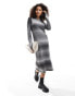 Фото #1 товара YAS knitted jumper maxi dress in black ombre - BLACK