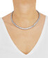 Фото #2 товара Arabella cubic Zirconia Baguette 18" Collar Necklace in Sterling Silver