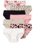 Kid 7-Pack Leopard Hipster Stretch Cotton Undies 6-6X