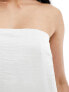 Фото #7 товара Vero Moda textured satin bandeau maxi dress in off white