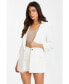 ფოტო #1 პროდუქტის Women's Ruched Sleeve Tailored Blazer