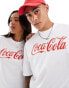 ASOS DESIGN unisex oversized license t-shirt with Coca-Cola prints in white