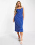 Фото #8 товара Trendyol cami midi dress in cobalt spot