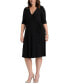 Фото #5 товара Plus Size Essential Wrap Dress with 3/4 Sleeves