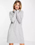 Фото #8 товара Vero Moda roll neck mini jumper dress in grey melange