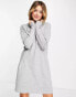 Vero Moda roll neck mini jumper dress in grey melange