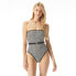 Фото #1 товара Michael Kors 293785 Mini Leopard Belted Bandeau One-Piece Black Size 10