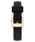 Women's Three Hand Quartz Square Black Polyurethane Faux Leather Band Watch, 21mm