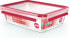 Emsa Emsa CLIP & CLOSE glass food storage container 2.0 liters (transparent/red, rectangular)