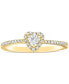 ფოტო #3 პროდუქტის Diamond Heart Halo Engagement Ring (1/4 ct. t.w.) in 14k White, Yellow or Rose Gold
