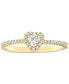 Фото #5 товара Diamond Heart Halo Engagement Ring (1/4 ct. t.w.) in 14k White, Yellow or Rose Gold