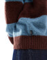 Vans darby striped crew sweatshirt in brown and blue