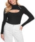 Фото #1 товара Women's Nikki Cutout Cable-Knit Mock Neck Sweater
