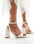 Фото #1 товара ASOS DESIGN Hotel barely there block heeled sandals in ivory