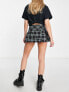 Фото #2 товара ASOS DESIGN kilt mini skirt with buckle details in green check