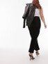 Topshop Curve cropped mid rise straight jean with raw hem in black