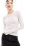 Weekday slim fit long sleeve t-shirt in light pink