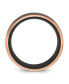 ფოტო #2 პროდუქტის Stainless Steel Brushed Black and Rose IP-plated Band Ring