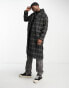 Фото #1 товара Gianni Feraud wool longline checked coat in green and black