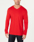 Фото #1 товара Men's V-Neck Long Sleeve T-Shirt, Created for Macy's