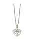 Фото #2 товара Chisel brushed Cross Shield Pendant Cable Chain Necklace