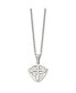 ფოტო #2 პროდუქტის Brushed Cross Shield Pendant Cable Chain Necklace