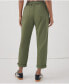 Plus Size Cotton Classic Woven Twill Drawstring Roll Up Pant