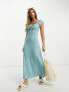 Фото #1 товара ASOS DESIGN cap sleeve ruched midi tea dress in dusty blue