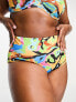 ASOS DESIGN Curve high waist bikini bottom in abstract print