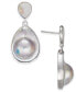 Mabé Blister Pearl (24 x 18mm, 10 x 8mm) Drop Earrings in Sterling Silver