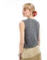 Фото #2 товара Reclaimed Vintage knitted textured boucle waistcoat in grey