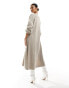 Фото #8 товара NA-KD long line knitted cardigan in light beige