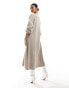 Фото #4 товара NA-KD long line knitted cardigan in light beige