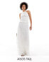 ASOS DESIGN Tall sheer tiered detail co-ord maxi skirt in white