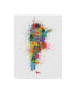 Фото #1 товара Michael Tompsett Argentina Paint Splashes Map Canvas Art - 20" x 25"