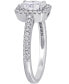 Фото #4 товара Diamond Oval Center Halo Engagement Ring (1 ct. t.w.) in 14k White Gold