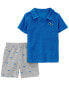 Фото #2 товара Костюм для малышей Carter's Набор пеньюар и шорты Baby 2-Piece Polo Shirt & Short Set