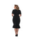 ფოტო #2 პროდუქტის Plus Size Knit Holloway Peplum Wiggle Dress