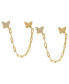 ფოტო #1 პროდუქტის Cubic Zirconia Double Butterfly Chain Dangling Earrings