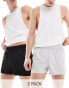 ASOS 4505 Icon 3 inch training shorts with quick dry 2 pack in black and silver grey